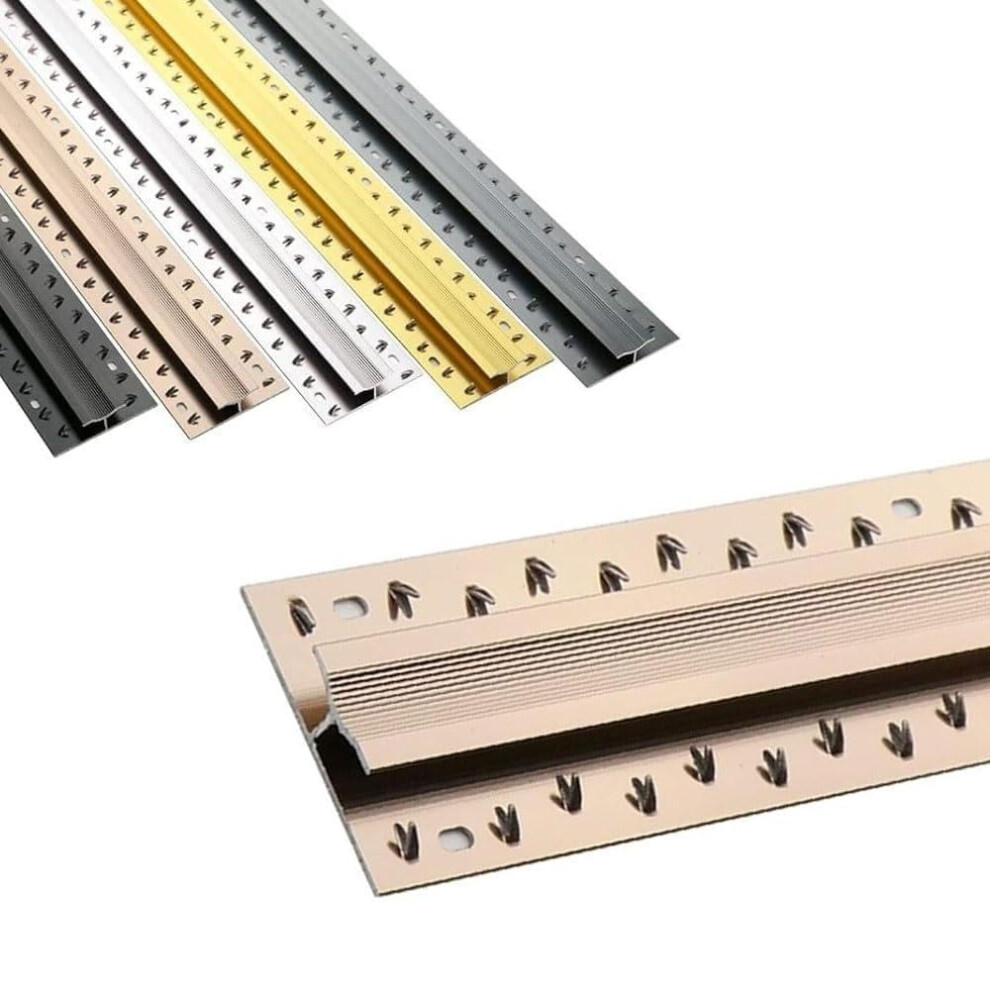 Durable Aluminum Carpet Transition Strip With Antislip Edge For Seamless Floor Threshold Â 90Cm Brown 9189345653940