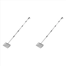 2 Stück große Hühnerkotschaufeln (25 cm), 60 bis 170 cm lang, mit Edelstahlgriff