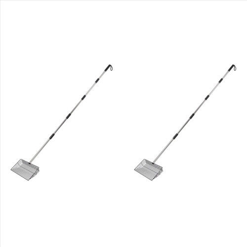 2 Stück große Hühnerkotschaufeln (25 cm), 60 bis 170 cm lang, mit Edelstahlgriff