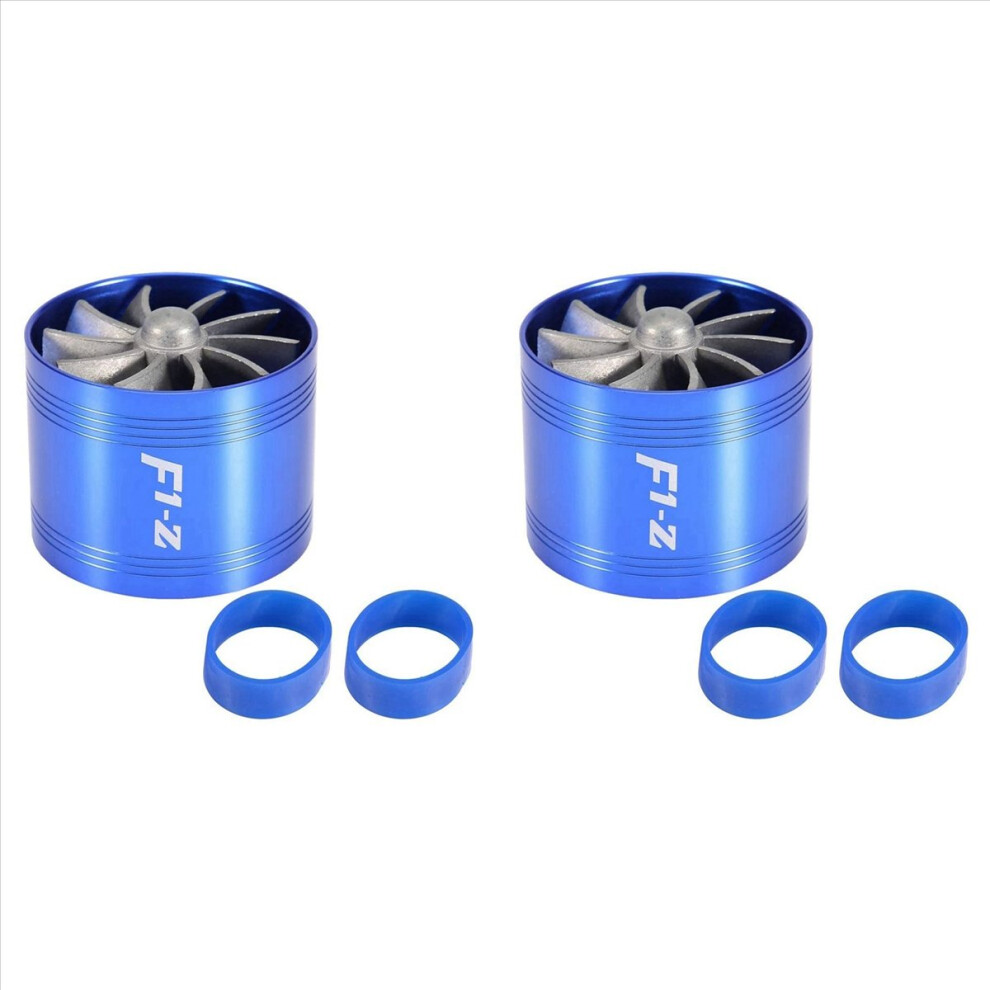 2X Air Intake Turbo, Car Air Intake Turbonator Single Fan Turbine Supercharger Gas Saver Turbo (Blue) Blue 4852070765343