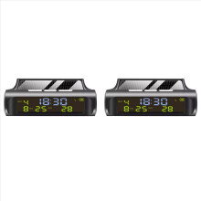 2X Solar Car Clock Automatic Solar Clock with Week Month Calendar Time Temperature Display Car Fully Automatic Clock