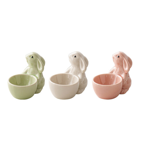 Support de rangement en forme de lapin, vaisselle de-Blanc 1