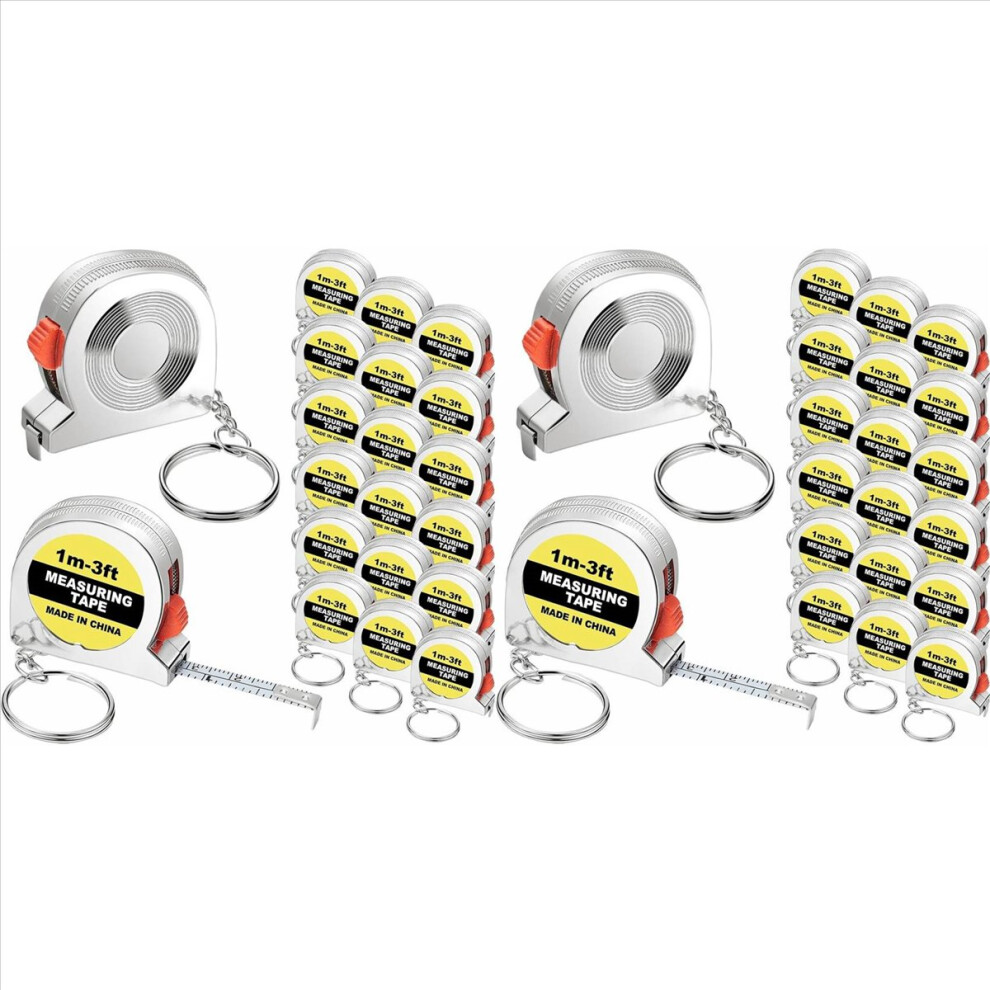 40X Tape Measure Keychains Functional Retractable Measuring Tape Keychains With Slide Lock 1M/3Ft,B 4852070764414