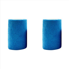 2 vendajes elásticos autoadhesivos deportivos azules para rodilleras, dedos, tobillos y palmas.