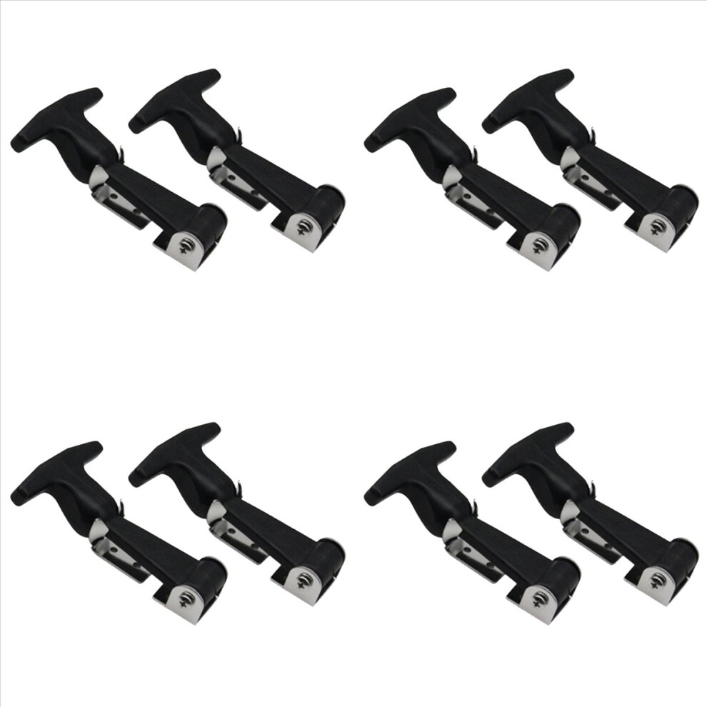 8Pcs Stainless Steel Rubber Hood Catch Flexible T-Handle Hasp Rubber Flexible Draw Latches With Brackets Tool Box 4852070758529