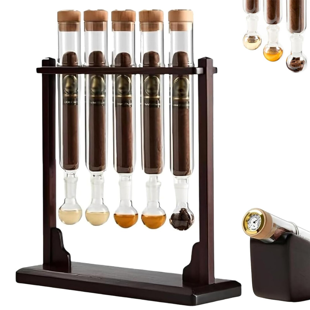 Precision Cigar Humidifier and Flavor Infuser Glass Tube Kit with Hygrometer for Travel and Home 5pcs