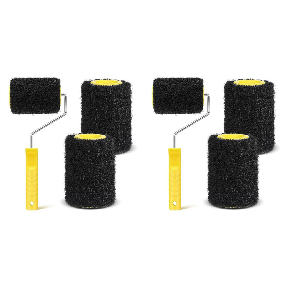 6Pcs 4 Inch Drywall Compound Roller Cover With Paint Frame,Drywall Texture Brush,Mud Roller For Putty,Diatomaceous Earth 4852070763318