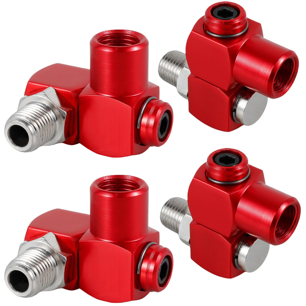 4 Pack 1/4 Inch Npt Air Hose Swivel Connector, 360 Rotating Pneumatic Tool Fitting, 150 Psi Aluminum 9001264067090