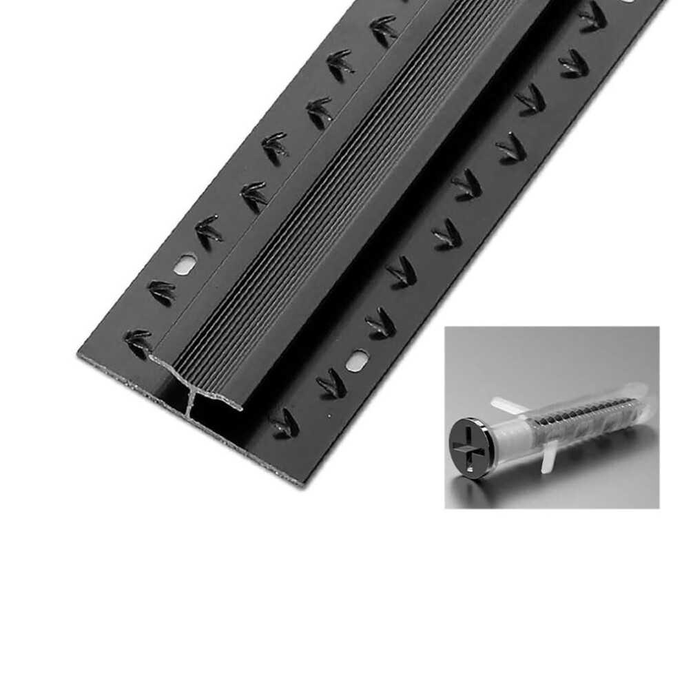 Durable Aluminum Floor Transition Strip With Antislip Surface For Carpet To Tile, 4.3Ft Black 9001264068356