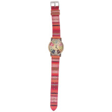 Damesmodehorloge met levendig bohemian design, bohemian stijl met modieus regenboogpatroon en verstelbare band. Kleurrijk dameshorloge.
