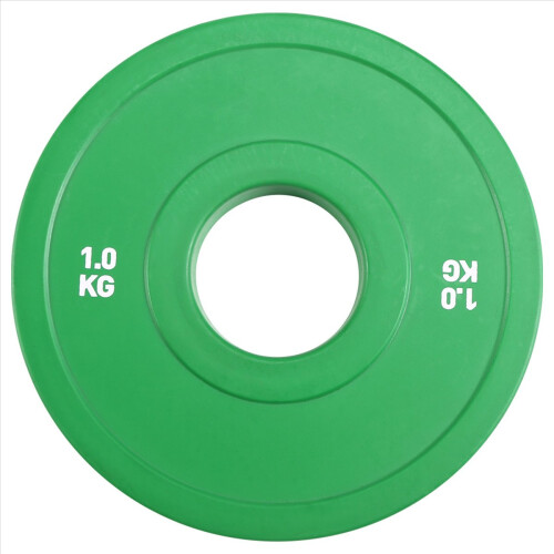 2 Anilhas Micro Tipo para Halteres, em Borracha, com Abertura Adicional de 50,4 mm e 1,0 kg 1