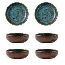 Lot de 6 mini plats en céramique conviviaux,-motif dégoulinant
