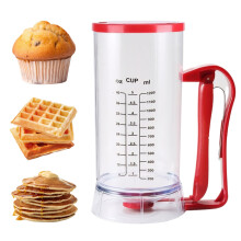 40oz Large Capacity Pancake Batter Dispenser with Squeeze Handle for Mess Baking