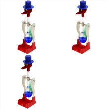 Pássaro Bebedor Transparente 3X com Movimento Fluido e Equilíbrio - Brinquedo Educativo Infantil que Bebe Água Sem Parar.