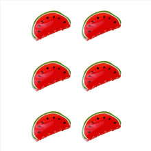 6x watermeloen fruitvormige haarklem, haarspeldjes, haarspelden, paardenstaarthouder, decoratieve accessoires voor vrouwen en meisjes