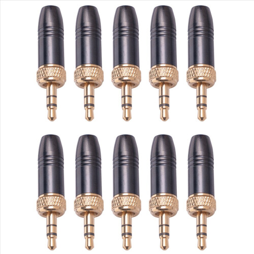 25 unidades de microfone de lapela com plugue de áudio de 3,5 mm e cabo com rosca interna M6.