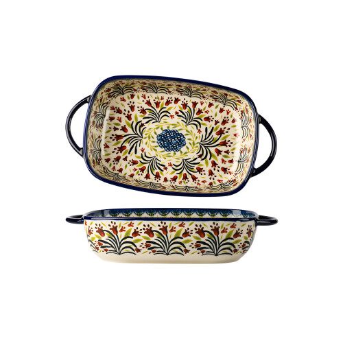 Earthenware Baking Dish Double Handle Building Grip Elegant