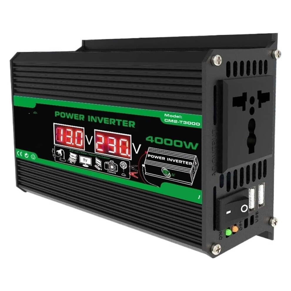 4000W 12V To 220V Solar Power Inverter With Dual Usb And Lcd Display For Camping Rv 9426802899740