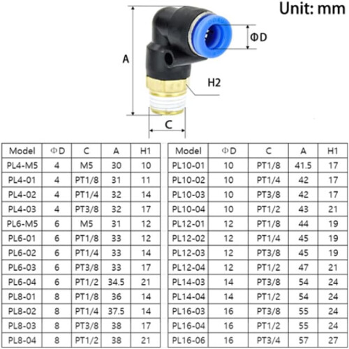 PL1003 Pneumatic Quick Release Coupler Set 6PCS Air Hose Connectors LeakProof Design 1
