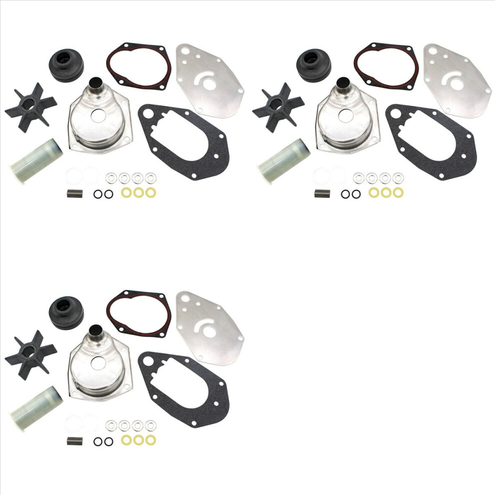 3x Wasserpumpen-Impeller-Reparatursatz 46-812966A12 für Mercury Mariner 4-Takt-Außenbordmotoren (Autoteile, Bootsmotorenteile)