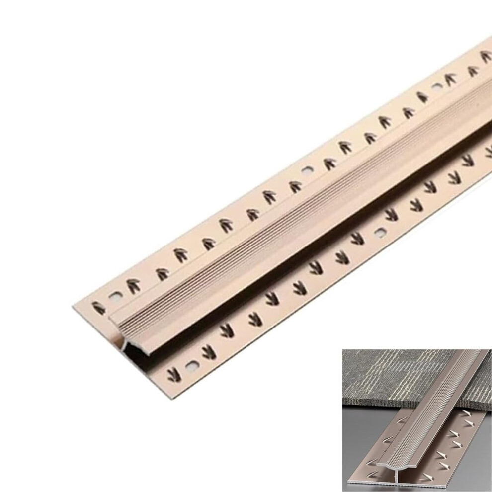 Floor Transition Strip Pink Gold 0.9M Aluminum Antislip Carpet To Tile Trim For Office And Hotel 9189345653735