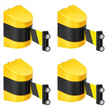 4 stuks 16,4 ft magnetische intrekbare muurbarrière magnetische muurbevestiging menigtecontrole intrekbare veiligheidsgordel gestreepte riem