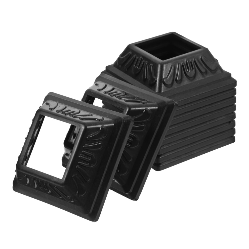 Pvc Post Base Cover 10 Pack Black Deck Post Skirt Conceals Hardware Weatherproof Fence Trim 9189345654862