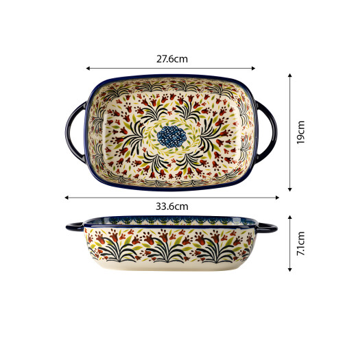 Earthenware Baking Dish Double Handle Building Grip Elegant 2