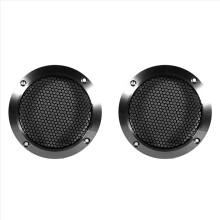 2x aluminium auto tweeter luidspreker grill cover, 4 inch, volledig metalen gaasrooster voor audioverbetering, zwart