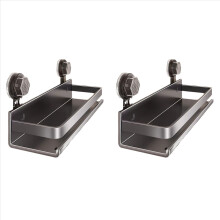 2X Bathroom Suction Cup Shelf - Wall Mounted Storage Rack for Shower, Home Organizer Holder, Space-Saving Design