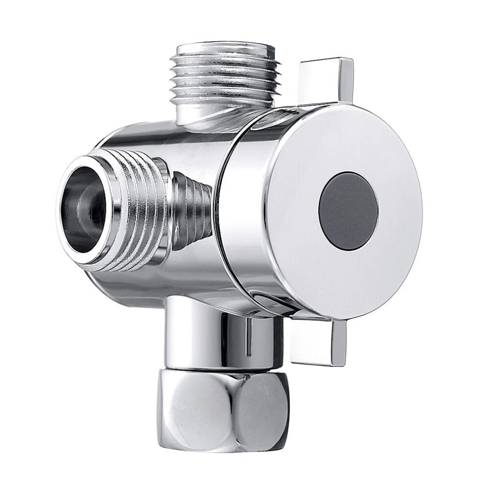 3 Way Shower Diverter Valve Solid Brass Chrome Universal G1/2 Dual Mode For Handheld And Fixed 9001264068264