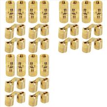 24Pcs 10 mm Hidden Brass Hinges,180 Degree Opening Angle Concealed Furniture Hinges