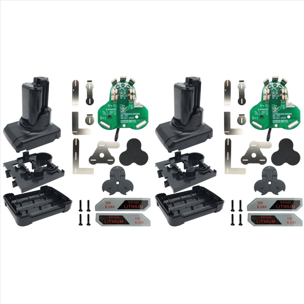 2X Bat411 Bat420 Li-Ion Battery Plastic Case Pcb Charging Protection Board Box For 10.8V 12V Bat412a Bat413a 4852070769952