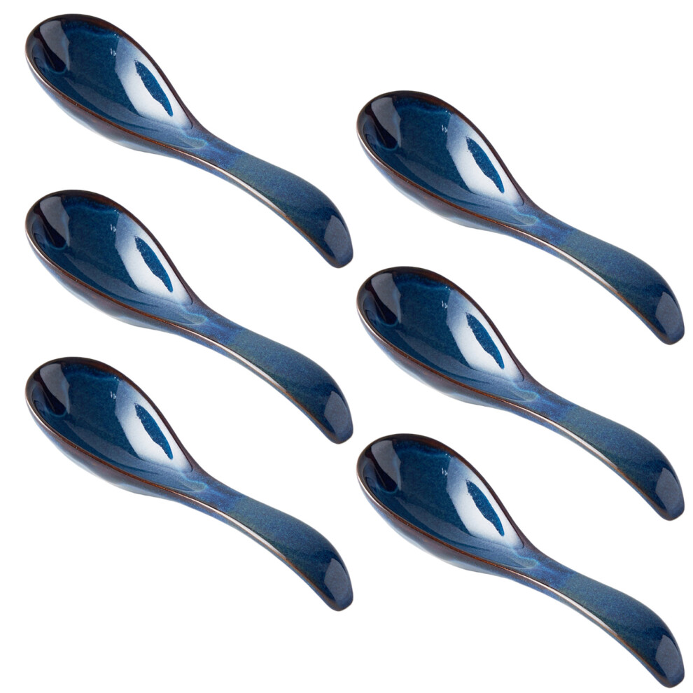 6 Pack Ceramic Soup Spoons With Comfort Ergonomic Handle-B 7704000532136