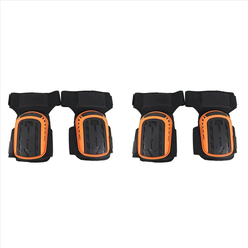 4Pcs Knee Pad For Work-Heavy Duty Support Kneepads With Anti-Slip Straps For Construction Flooring Gardening Orange 4852070770354
