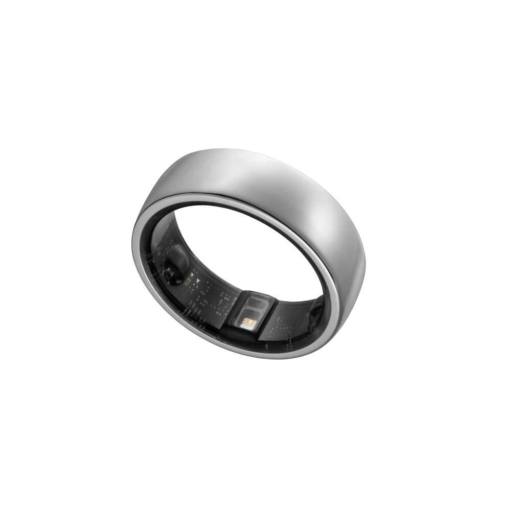 Silver Smart Ring With 24/7 Health Monitoring, Heart Rate And Sleep Tracking, Ip68, No Subscription, 9