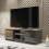 TV Unit 120cm Aura - Dark Grey with Gloss Doors 1