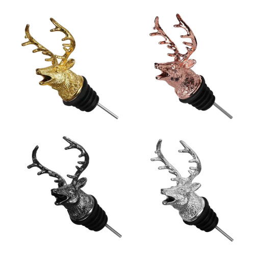 2 Pack Deer Head Wine Pourer Leak Proof Liquor Bottle-rose gold 1