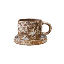 Japanese Style Ceramic Coffee Mug and Saucers Set-tiramisu