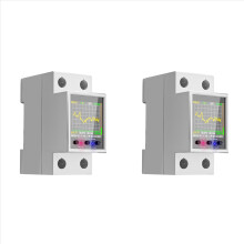 2x GR2P 100A Medidor de Energia Inteligente Tuya WiFi para Trilho DIN, Monitor de Tensão e Amperímetro com Visor Digital.