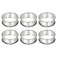 6pcs Stainless Steel Crumpet Rings 2.36 Inch Nonstick Round Baking Rings with Safe Curled Edges