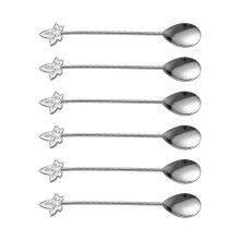 6 Stück Rührlöffel mit ergonomischem Griff,-Silber