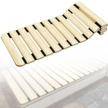 Foldable Bed Slats Wooden Bunkie Board 150x180cm SpaceSaving Load Mattress Support