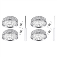 4 Pack Flying Insect Screen Stainless Steel RV Furnace Vent Cover Mesh with Tools Camping Accessories