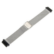 Borstat vikbart spänne i rostfritt stål för klockarmband i mesh för Garmin Fenix7S6S5S, vikbart dubbelspänne med justerbar längd, mesharmband