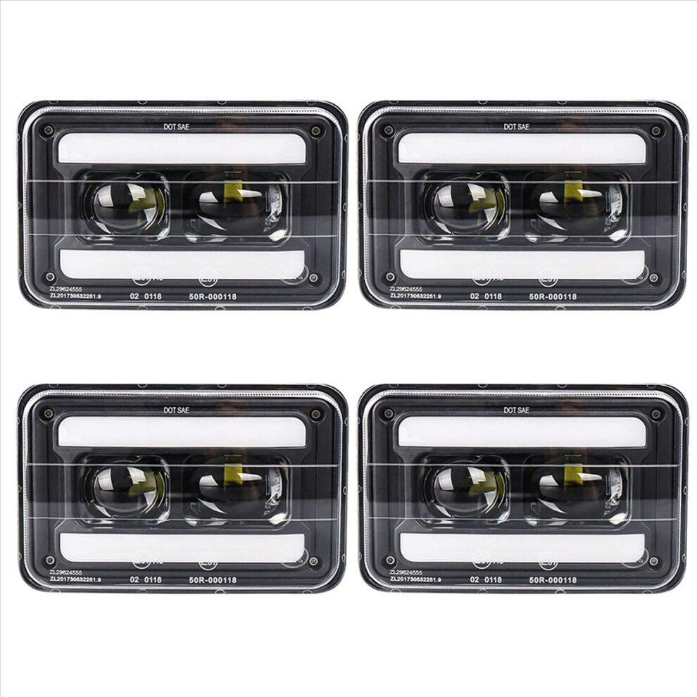 4X Motorcycle Rectangular 4X6 Inch Led Headlight Projector High Low Beam Sealed For Drz Xr250 Xr400 Xr650 4852070772853