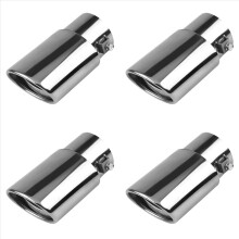 4X Stainless Steel Car Exhaust Tip, 2.1In to 1.5In Universal Exhaust Pipe Modification Tail Throat Tail Pipe (Silver)