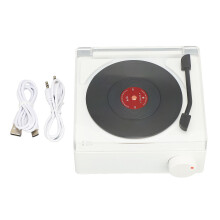 Altoparlante Bluetooth retrò, stile giradischi vintage, volume elevato, bassi potenti, amplificatore da 5 watt, batteria agli ioni di litio