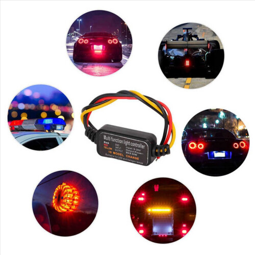 80Pcs 16 Modes Adjustable LED Brake Light Flasher Strobe Controller Universal for Car Motorcycle 2