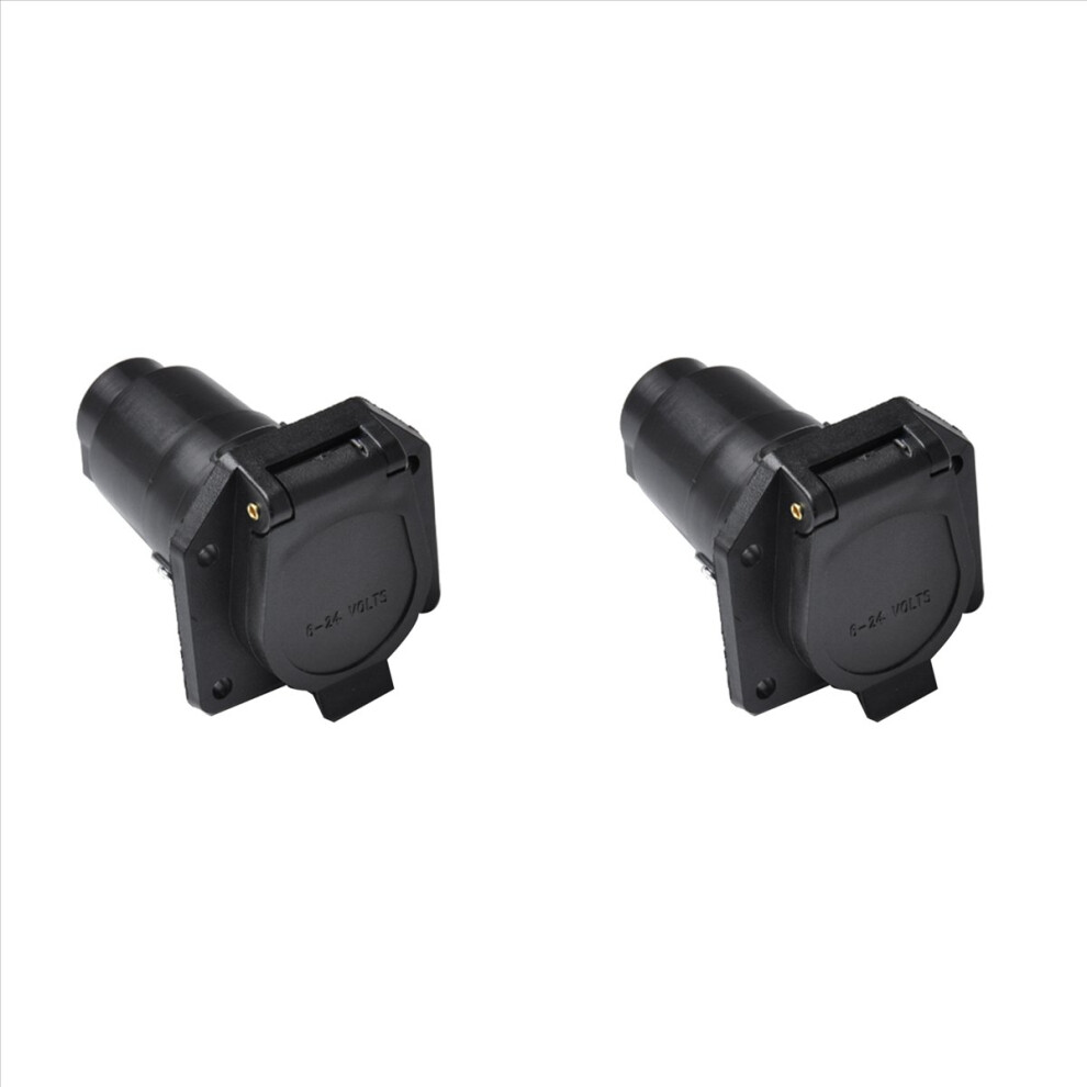 2X 7 Pin RV Blade Trailer Socket Trailer Wiring Harness Connector Heavy Duty 7 Way Vehicle Side Trailer Socket